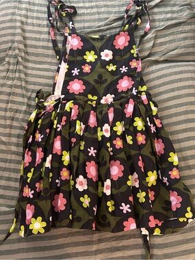 Innika Choo Linen Tie Floral Dress